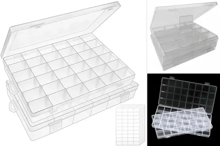 Detailed view of Best Bead Storage Boxes With Clear Lids 2 Pack