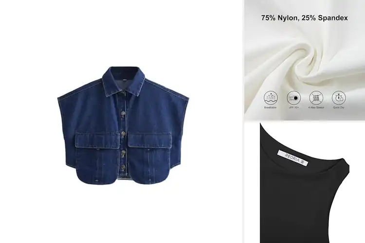 Detailed view of Best Cropped Sleeveless Shirt For Women