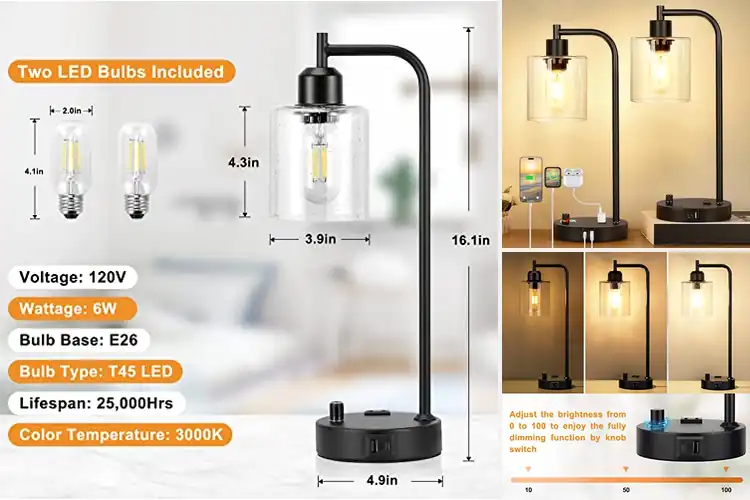 Detailed view of Best Industrial Bedside Lamps for Stylish Nighttime Lighting