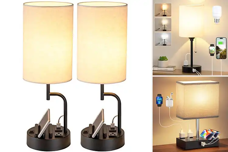 Detailed view of Best Nightstand Lamps With Outlets