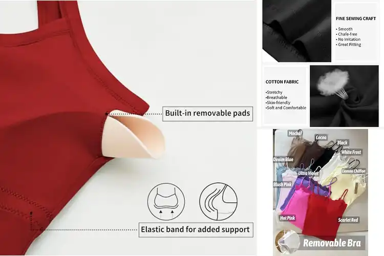 Detailed view of Best No Built-In Bra Double-Lined Tank Tops