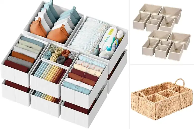 Detailed view of Best Nursery Storage Basket With Dividers