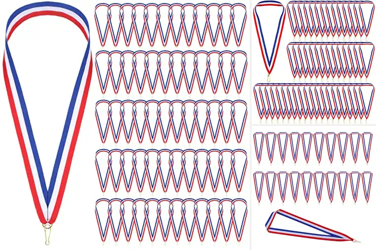 Detailed view of Best Red White Blue Ribbons Medals