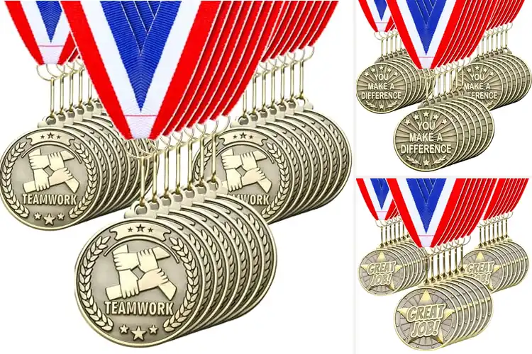 Detailed view of Best Team Participation Medals: Celebrate Teamwork & Effort